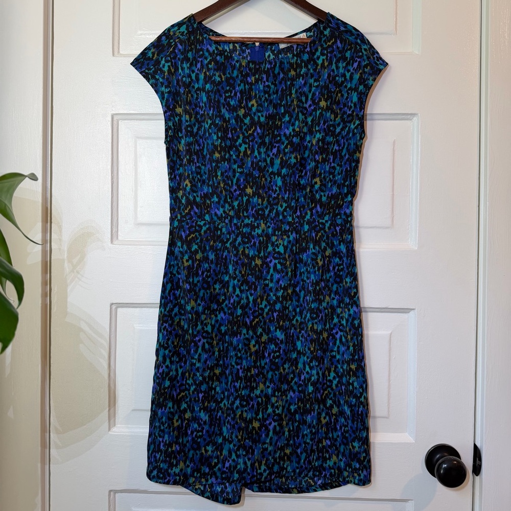 Freebird Blue & Black Printed Midi Dress